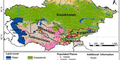 Kat jeyografik nan Kazakhstan klima