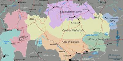 Kat jeyografik nan Kazakhstan rejyon