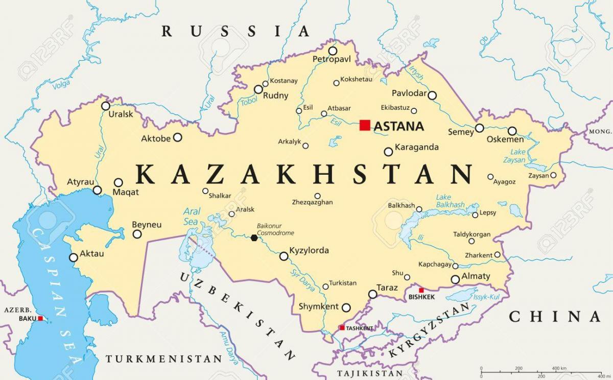 kat jeyografik nan Kazakhstan astana