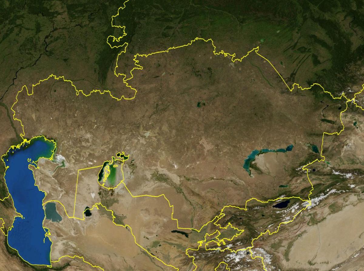 kat jeyografik nan Kazakhstan topografik
