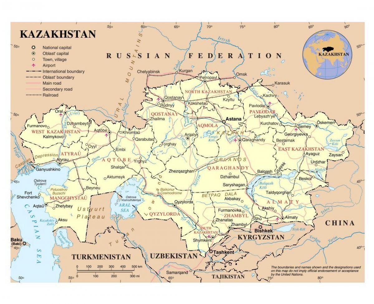 kat jeyografik nan Kazakhstan èpòt