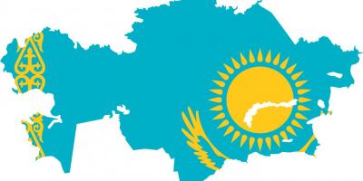 Kat jeyografik nan Kazakhstan drapo